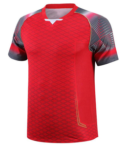 T-shirt sportif à manches courtes pour homme, motif géométrique bleu, col rond, séchage rapide, tricoté en polyester, coupe classique - Product Image 6