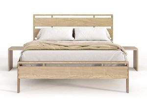 Wholesale Scandinavian Solid Wood <b>Bed</b> | Light Finish Horizontal Slat <b>Platform</b> <b>Bed</b> <b>Frame</b> - Product Image 5