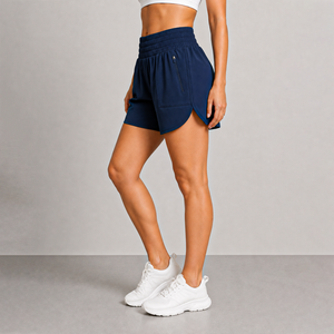 Shorts Deportivos de Cintura Alta para Mujer, Ligeros, de Secado Rápido, para Gimnasio, Entrenamiento, Fitness, con Bolsillos con Cremallera - Product Image 4