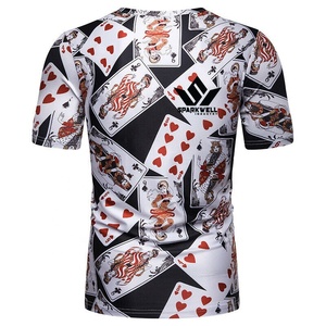 เสื้อยืดผู้ชายลายกราฟิกกะโหลกสีขาว ลายเอซออฟสเปดส์ แขนสั้น คอกลม ทรงปกติ ผ้าเจอร์ซีย์ สไตล์ลำลอง สตรีทแวร์ - Product Image 4