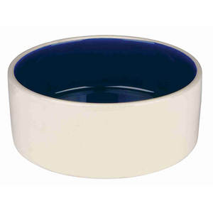 Bol et mangeoire en céramique pour animaux de compagnie 1 L, crème-bleu, 18 cm - Product Image 1