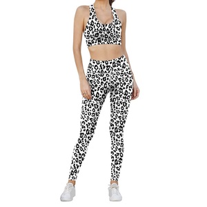 <b>Plus</b> <b>Size</b> Womens Yoga Set with Pocketed High-Waist <b>Leggings</b> and Spandex Stretchy Breathable Workout Fitness Bra - Product Image 1