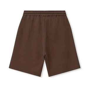 Pantalones Cortos Bermuda Marrones para Hombre con Diseño de Recortes Blancos, Cintura con Cordón Ajustable, Pantalones Cortos Casuales de Algodón - Product Image 2