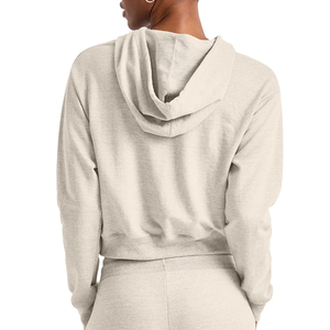 High Quality Custom Gym Crop <b>Top</b> Hoodie <b>Winter</b> Workout Long Sleeve Hooded Cotton Women's Cropped Hoodie - Product Image 2