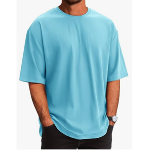 เสื้อยืดโอเวอร์ไซส์ผู้ชาย สกรีนโลโก้ได้ ผ้าฝ้าย 100% ไซส์ใหญ่ ทรงหลวม ใส่สบาย สไตล์ลำลอง - Product Image 1