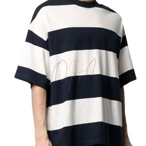 T-shirt en jersey 100% coton tie-dye noir et blanc surdimensionné pour homme |   T-shirt d'été décontracté à col rond et manches courtes avec impression numérique - Product Image 3