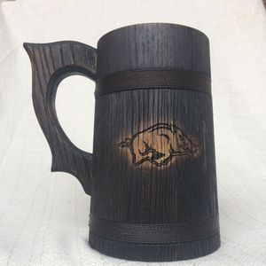 Mug à boire Viking en chêne rustique - Product Image 5