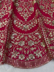 Lehenga Choli Premium Mul Chanderi Longueur Ras du Sol avec Broderie Fine, Sequins et Découpes, Jupe en CanCan et Blouse en Dentelle Fantaisie en Soie Fendi - Product Image 6