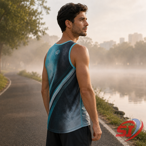 Camiseta de Running Personalizada de Secado Rápido, Transpirable y Ligera para Maratón, Color Aqua Smoke Splitstream - Product Image 5