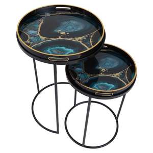 High Arrival Enamel Finish Excellent Quality Metal Made Black Color Powder Coated Luxury <b>Nesting</b> <b>Tables</b> In Lowest Price - Product Image 6