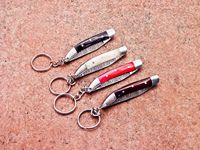 Couteau de poche pliant haut de gamme en acier à haute teneur en carbone avec manche en bois, porte-clés DIY, couteau de camping, OEM, EDC, vente en gros, livraison directe, anneau
