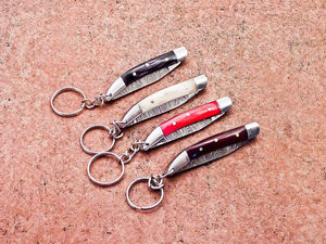 ที่ใส่กุญแจพับได้แบบพรีเมียม เหล็กดามัสกัส มีดพับพกพา EDC ขายส่ง ดรอปชิปปิ้ง พร้อมห่วงคล้อง - Product Image 4