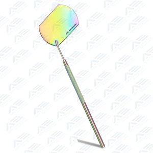 Miroir cosmétique carré à long manche en acier inoxydable, finition chromée, design personnalisé, pour vérifier les faux cils, maquillage beauté - Product Image 6