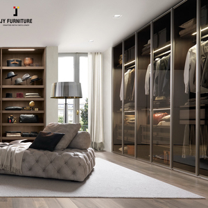 JY Muebles Diseño Moderno Doble Varilla Colgando RTA Estantes Ajustables Armario Muebles de Dormitorio Madera - Product Image 4