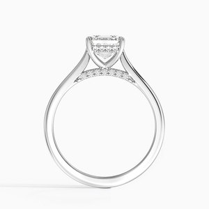Anillo BOJ 053 con Corte Asscher, Plata 925, Halo Secreto Pequeño, Diamante Chapado en Rodio, Anillo de Boda de 2ct, Color D, VVS1, Moissanita con Certificado GRA - Product Image 3