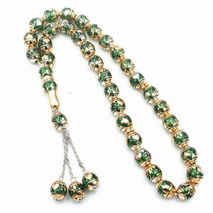 Perles de Tasbih élégantes en corne naturelle, imitation antique, toucher réel, prix d'usine, chapelet de prière musulman fait main, OEM - Product Image 6