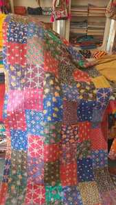 Indian Handmade Vintage Kantha <b>Quilt</b> Patchwork <b>Bedspread</b> Reversible Eco-Friendly Washable Silk Cotton for Home & Hotel - Product Image 3