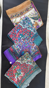 Bufanda de Lujo 100% Seda de Morera con Estampado Serigrafiado, Borde Enrollado a Mano, Chal de Diseño Artesanal Personalizado para Venta al por Mayor en Boutiques - Product Image 4