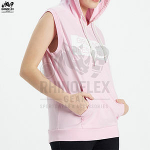 En gros Débardeurs à capuche de sport pour femmes, sans manches, en coton, pour l'été et l'entraînement, vêtements de sport - Product Image 2