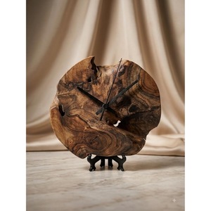Horloge murale en bois rustique personnalisable en gros, forme irrégulière, quartz analogique silencieux, décoration de salon - Product Image 5