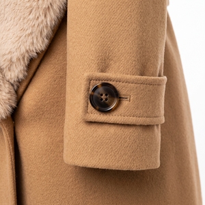 Women's <b>Winter</b> Fox Faux Collar Double Breasted <b>Thick</b> Filled <b>Coat</b> Luxurious Warm Casual OEM ODM Wholesale Factory Private Label - Product Image 5