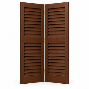 Persianas exteriores de madera maciza de color marrón oscuro a medida para decoración de casas de campo y granjas. - Product Image 6