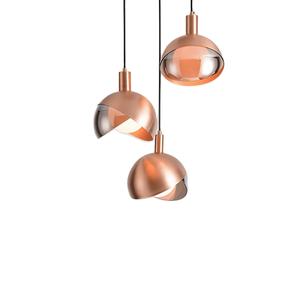 Lampe suspendue semi-globe en métal et verre, style moderne, couleur or rose, luminaire décoratif d'intérieur, idéal pour une salle à manger, une cuisine, une île ou une chambre à coucher - Product Image 1
