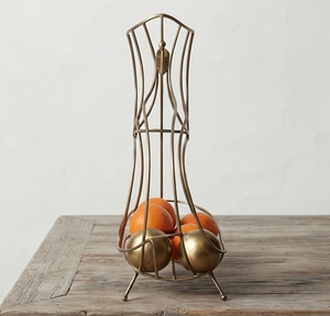 Cesta de Frutas de Alambre Metálico de Diseño Novedoso, Cesta de Almacenamiento de Forma Geométrica para Exhibición en la Cocina - Product Image 3