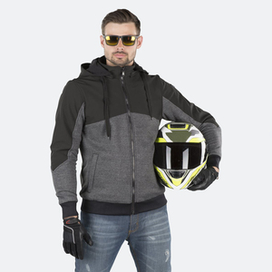 Nouvel arrivage : Sweat à capuche moto personnalisé à grand imprimé en polyester/coton, 380 GSM, coupe oversize, séchage rapide, unisexe, épais, avec 2 protections - Product Image 1