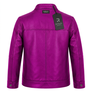 Kids leather <b>jacket</b> with premium materials cozy feel comfortable design and fashionable look for school and weekend outings - Product Image 6