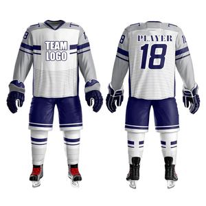Vêtements de Hockey sur glace personnalisés 100% Polyester, vêtements d'équipe sportive bon marché, Services OEM et ODM, uniformes de Hockey sur glace, nouvelle collection - Product Image 1