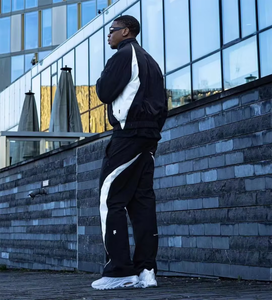 Razer Impex Winter Regular Fit 100% Cotton Jogger Sets Two Piece Set Patchwork Zip Puff <b>Track</b> <b>Jacket</b> Elastic Waist - Product Image 3