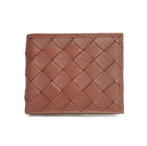 Genuine Leather Designer Men's <b>Wallet</b> <b>RFID</b> Block Card Holders Custom Logo Purse Woven Crotched Pattern Simple Weaved Bifold Open - Product Image 1