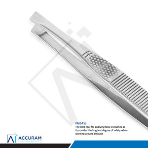 Accuram Slant Tip Eyebrow <b>Tweezers</b> Stainless Steel Professional Facial Hair Removal Personal Makeup Beauty Grooming Tool 11cm - Product Image 4