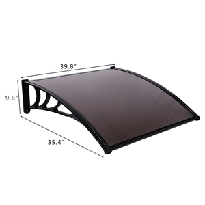 100 X 100 Auvents de protection contre la pluie pour portes et fenêtres domestiques Marron Noir avec support, même modèle, code 43420714 - Product Image 5