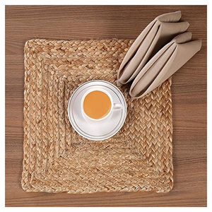 Round Woven Placemats Plate Chargers Set Boho Farmhouse <b>Rustic</b> Rattan Wicker Jute Braided Table Mats for <b>Dining</b> Table Decor - Product Image 3