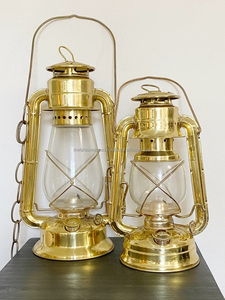 Brass Plated Lantern Wedding Anchor Glass <b>Nautical</b> Coastal Garden Solid Wall Oil Black Vintage Indoor Hanging Folk Art - Product Image 6