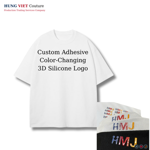 Camiseta de uniforme personalizada de alta calidad, Impresión de transferencia de calor de silicona 3D, patrón cuadrado rectangular, etiqueta de ropa con borde cortado por láser - Product Image 3