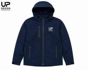 Veste softshell à capuche bleu marine pour homme, imperméable, coupe-vent, doublée polaire, pour randonnée et travail en extérieur, OEM - Product Image 1