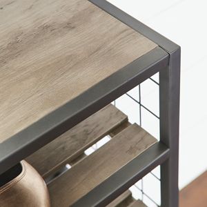 Scarpiera in Legno e Metallo Grigio Canna di Fucile per Ingresso, Arredamento Moderno per la Casa - Product Image 4