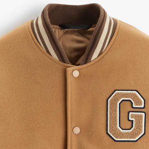Chaqueta Varsity de Béisbol Delgada de Invierno para Hombre, Personalizada y de Alta Calidad, con Logotipo Frontal en Tela de Lona, Venta al Por Mayor - Product Image 5