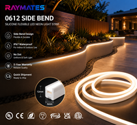 RAYMATES Factory 0612 Strip lampu Neon Led silikon lengkung samping 24V IP67 putih/CCT/RGB untuk Kabinet luar ruangan & dalam ruangan