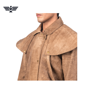 Men's Slim Brown Suede Leather <b>Motorcycle</b> <b>Jacket</b> Anti-wrinkle Faux Fur Lining <b>Vintage</b> Stand Collar Zipper Closure Winter Wear - Product Image 5