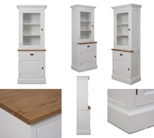 Modern Eco-Friendly Durable Dominic Cabinet Premium Solid Wood Slim Display Hutch Glass Door for Small Space Living Room Office - Product Image 6