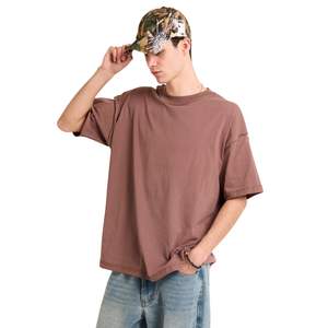 T-shirt surdimensionné personnalisé pour homme, 100 % coton, coupe ample, col rond, streetwear de luxe, t-shirt uni, grande taille pour homme - Product Image 3