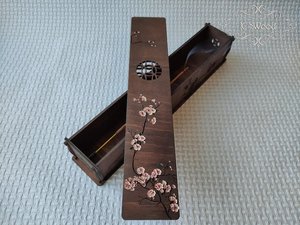 Wooden Sakura Branch <b>Incense</b> Stick Burner <b>Box</b> Laser Cut Home Decor Brown - Product Image 5