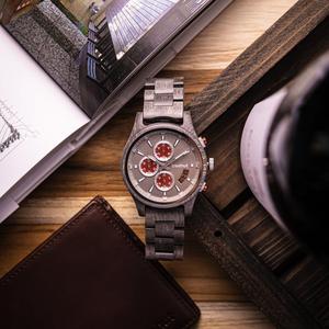Reloj de Pulsera de Madera Grabado Personalizado para Hombre, Reloj de Cuarzo con Correa de Madera y Acero, Regalo del Día de San Valentín para Papá y Él - Product Image 3