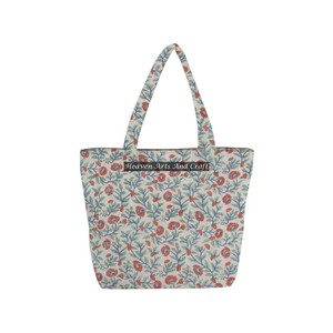 Bolso acolchado de compras de lona de algodón estampado de bloque completo personalizado con patrón de 2 asas bolso de playa bolso de compras de hombro personalizable - Product Image 1