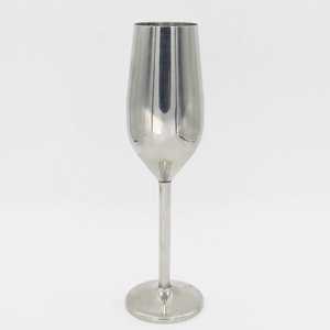 Copa de Vino Grande de Acero Inoxidable Pulido Espejo, Copa Metálica Plateada Irrompible con Tallo, Vajilla para Bar, Venta al por Mayor - Product Image 3