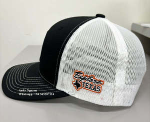 Nouvelles casquettes de golf trucker personnalisées à 6 panneaux avec logo, respirantes, imperméables, en tissu CVC, broderie 3D sportive, fabriquées au Vietnam. - Product Image 1